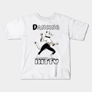 Alone Cute Dancing Kitty Kids T-Shirt